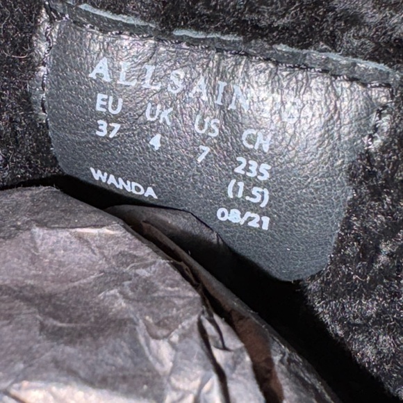 All Saints Wanda Genuine Shearling suede Combat Boot Women’s size 7 - Picture 9 of 9